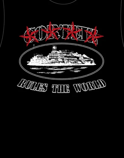 Corteiz 4Starz Alcatraz T Shirt Schwarz (1)