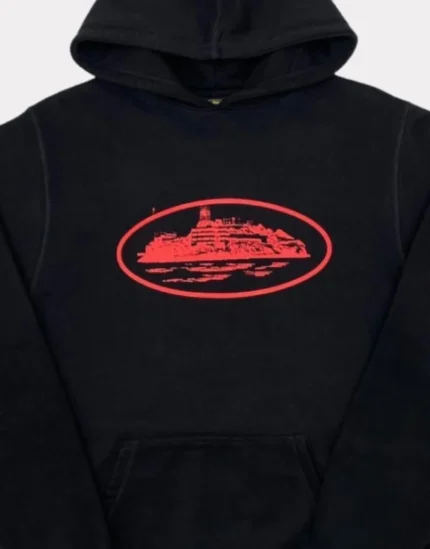 Corteiz Alcatraz Hoodie Schwarz Rot (1)